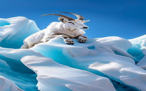 Frozen Mountain Goat wallpaper screenshot 1