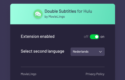 Double Subtitles for Hulu by MovieLingo small promo image