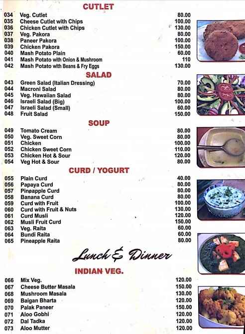 Singhs Cafe & Restaurant menu 