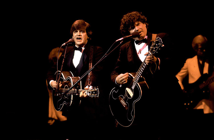 Don Everly, pictured here with his brother Phil Everly at the Vic Theater, has died.