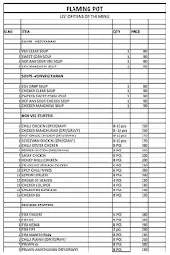 Flaming Pot menu 1