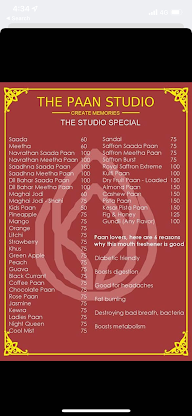 The Paan Studio menu 2