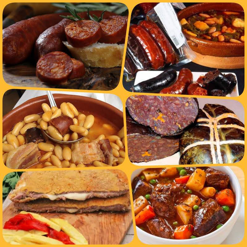 Asztúria gasztronómia - spanyol ételek Asztúriából - húsételek Asztúriából