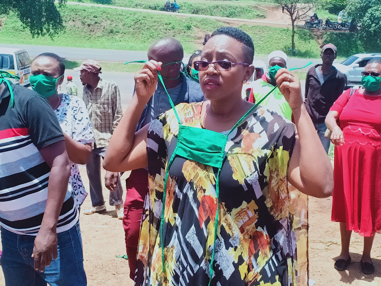 Murang'a Woman Representative Sabina Chege at Kabati on Wednesday.