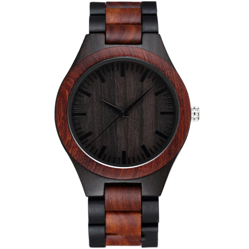 Relógio Masculino de Madeira Quartzo Novo Estilo Moda Design Elegante e Moderno Resistente Confortável Perfeito para Uso Diário e Ocasiões Especiais