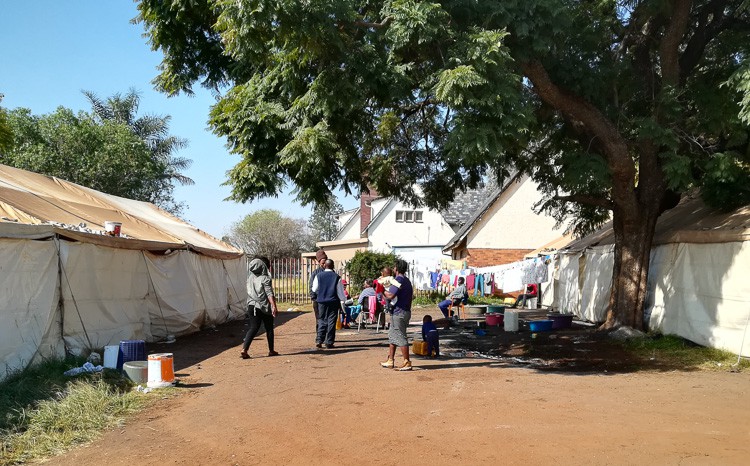 Residents evicted in June 2017 from Fattis Mansions have been living in tents on Wembley Sports Stadium.