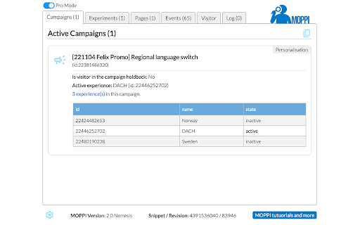 MOPPI - my Optimizely Power Inspector