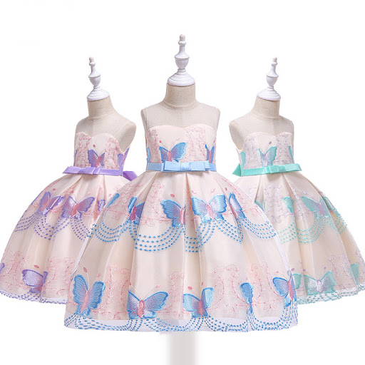 Title 2, Embroidered Tube Top Mesh Flower Girl Dress for...