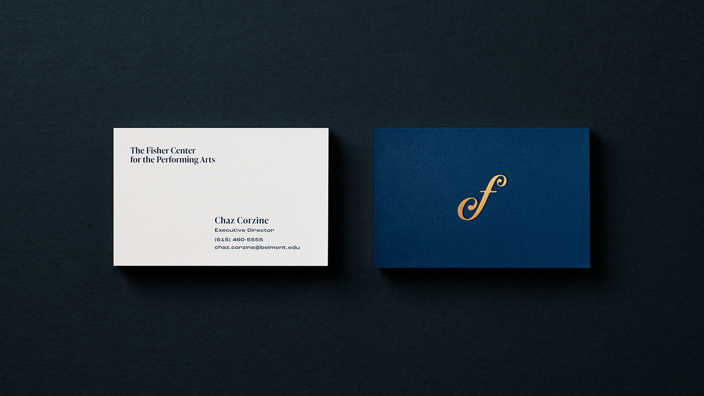 Artifacts from the branding and visual identity project for the Fisher Center