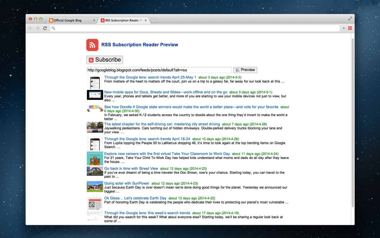 RSS Subscription Extension, Reader Preview image 4