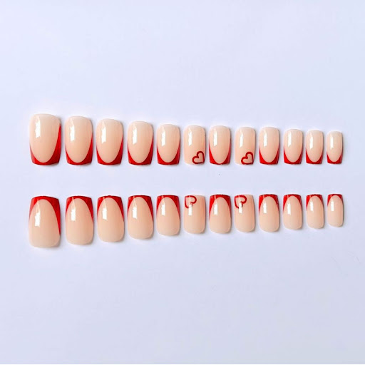 Title 7, Fake Simple Wine Red French Patch Manicure, rem...
