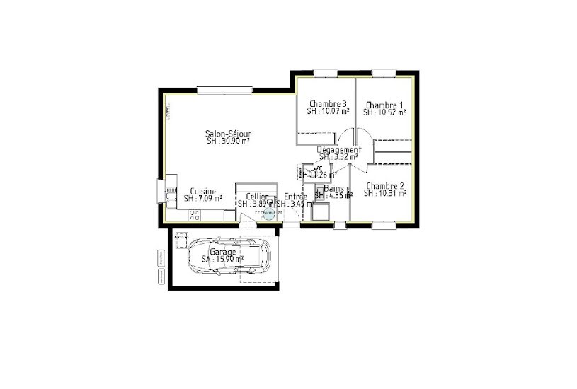  Vente Terrain + Maison - Terrain : 1 336m² - Maison : 85m² à Figeac (46100) 