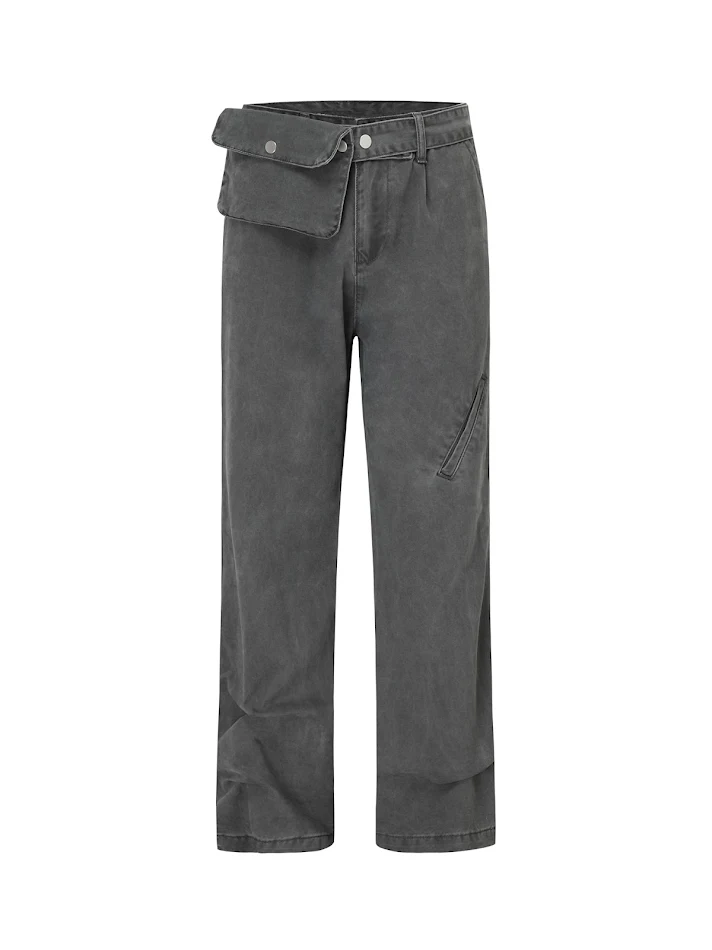 Marsupio Spazzolato Regolabile e Lavabile con Pantaloni Bootleg Retro Strappati