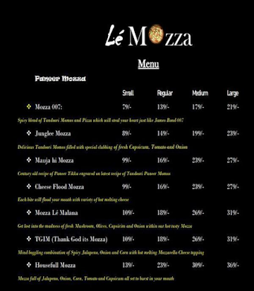 Le Mozza menu 