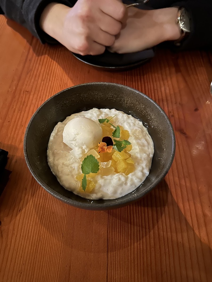 Rice pudding dessert