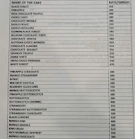 Cake Mart menu 1