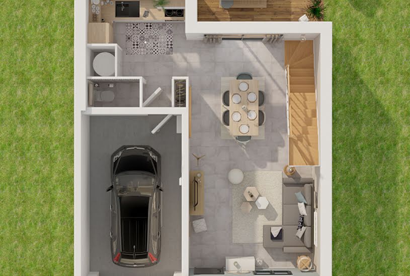  Vente Terrain + Maison - Terrain : 600m² - Maison : 82m² à Radepont (27380) 