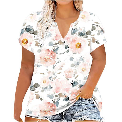 Title 4, European And American Womens Large Short Sleev...