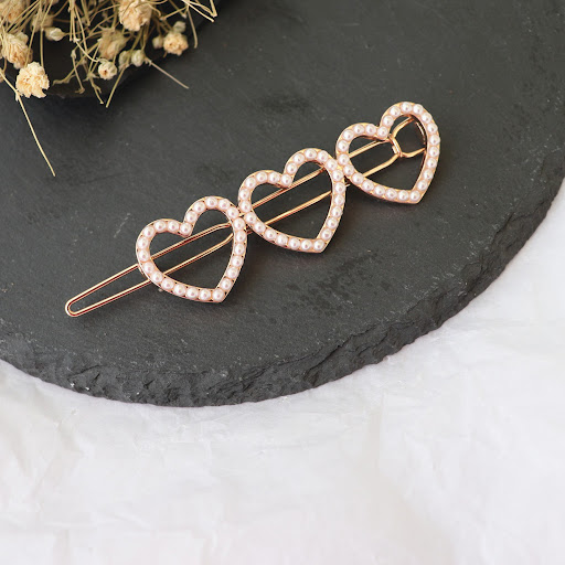 Title 2, Heart Inlaid Pearl Inline Clip Jewelry, a Styli...