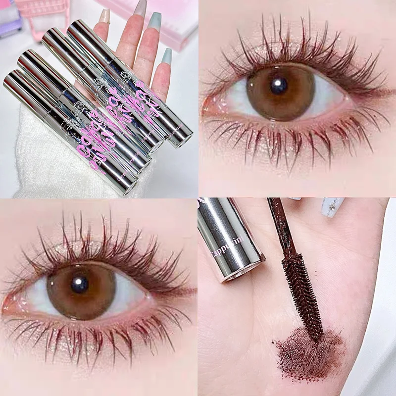 Cappuvini Light Feather Three-dimensional Mascara Gentle Brown Long-lasting Lightweight Natural Volume Eye Makeup