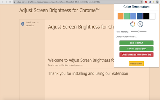 Adjust Screen Brightness for Browser