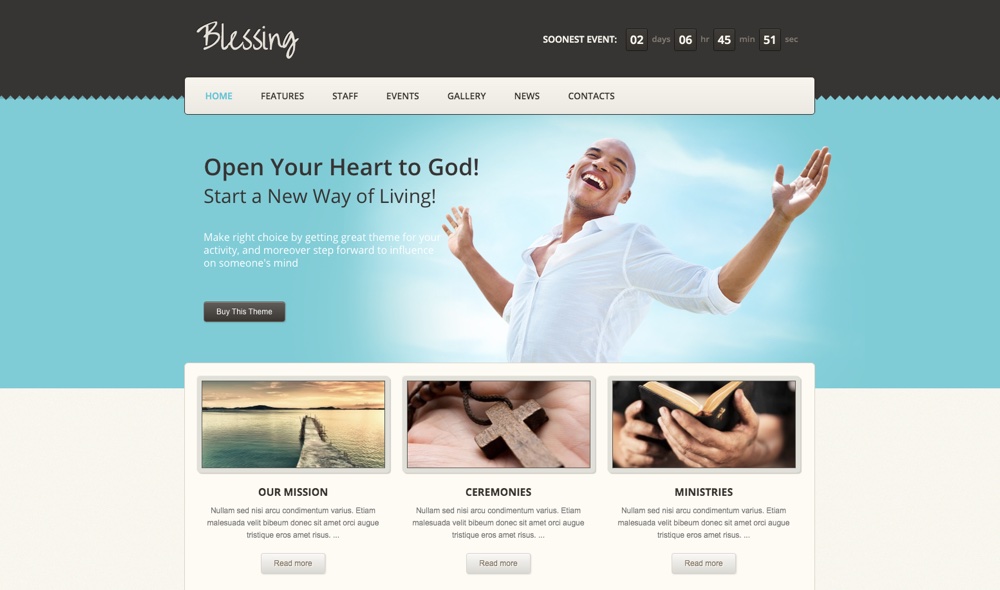 Tema WordPress da Igreja Bênção