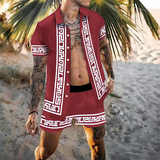 Title 4, Mens Multicolor Casual Loose Printed Shirt Bea...