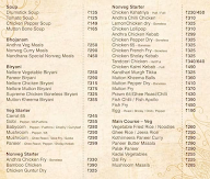 Nandhana Palace - Andhra Restaurant menu 1