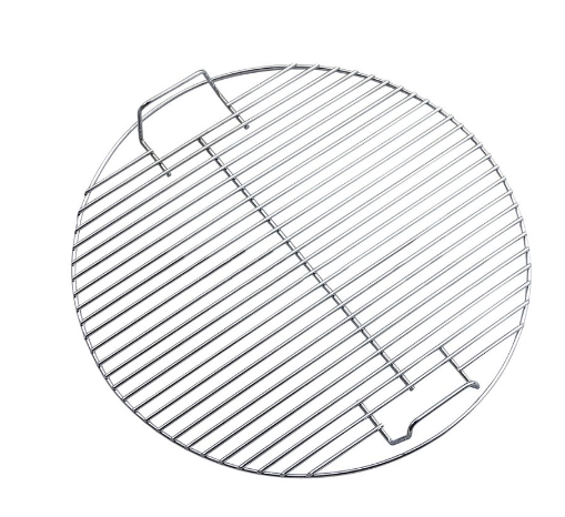 Grille ronde pour barbecue en acier inoxydable résistant à la chaleur. Idéale pour une cuisson uniforme et savoureuse des aliments sur le grill.