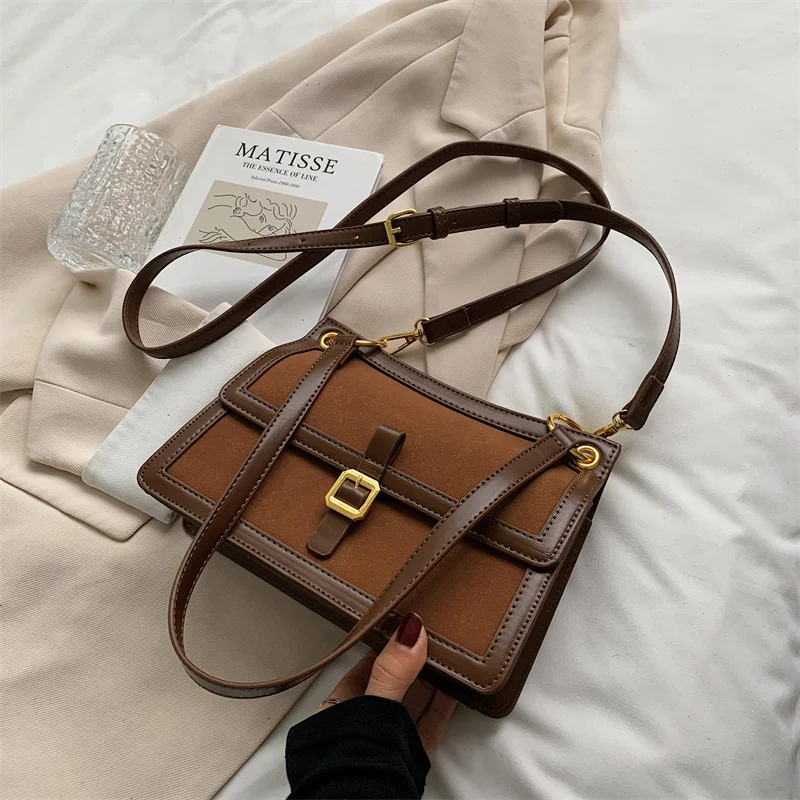 Title 8, Western Style Bag Female Simple Solid Color Mes...