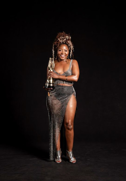 Actor Lerato Mvelase with Best Actress in TV Drama.