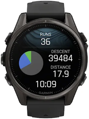 Garmin Fenix 8 Smartwatch - 43mm, AMOLED, Sapphire, Carbon Gray DLC Titanium with Black/Pebble Gray Silicon alternate image 4