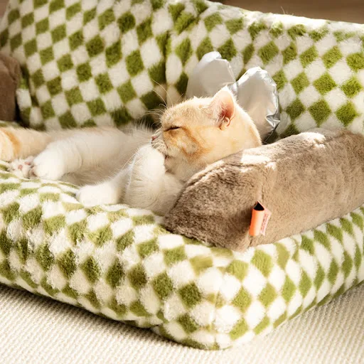 Soft Cat Bed Sofa for Cats Small Dogs Etachable Washable Pet Cat Nest Kitten Kennel Plush Warm Puppy Bed Basket Pet Supp