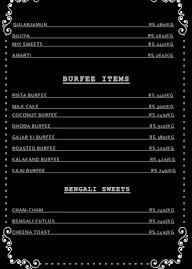 Dahri Sweets menu 2