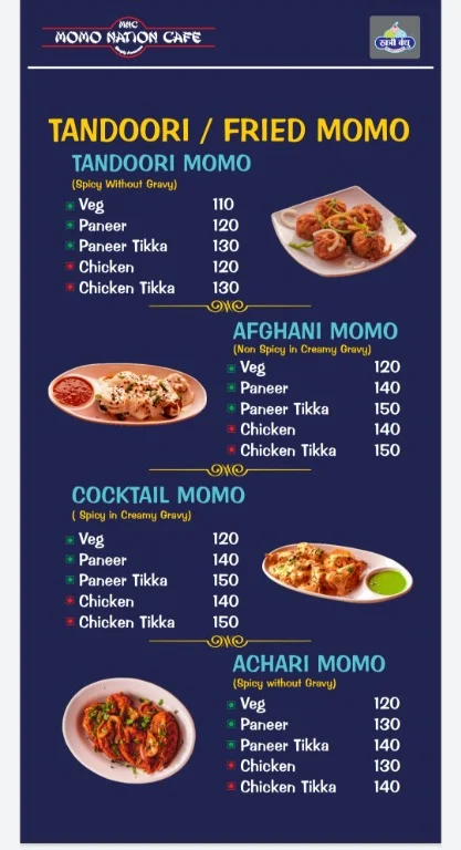 Momo Nation Cafe menu 