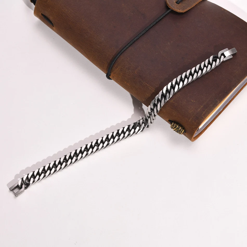 Brazalete Grueso de Acero Inoxidable para Hombre Estilo Europeo y Americano Adorno Resistente y Elegante Joyería Masculina Moderna y Duradera