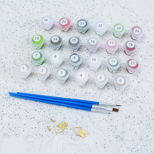 Title 5, Paint By Numbers Canvas Mountain House Kit Rela...