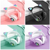 Tai Nghe Mèo Kết Nối Bluetooth Không Dây Chụp Tai 23M Headphone Tai Mèo Dễ Thương Có Mic Âm Bass Mạnh Mẽ