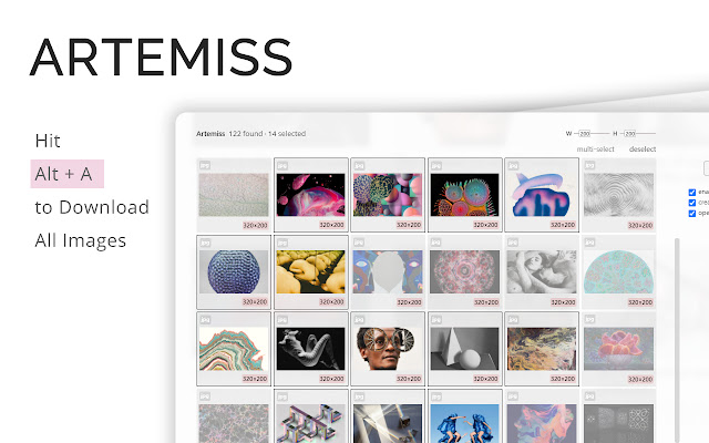 Artemiss - Image downloader chrome extension