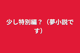 少し特別編？（夢小説です）