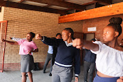 Pupils at the Diepsloot school were taught how to defend themselves if attacked.