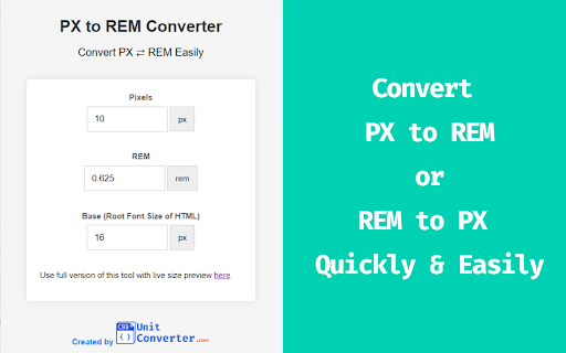 PX to REM Converter