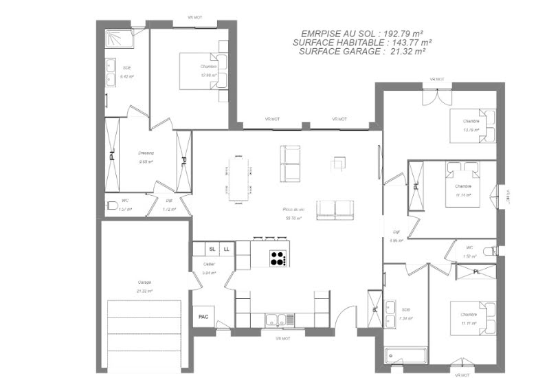  Vente Terrain + Maison - Terrain : 700m² - Maison : 140m² à La Croix-en-Touraine (37150) 