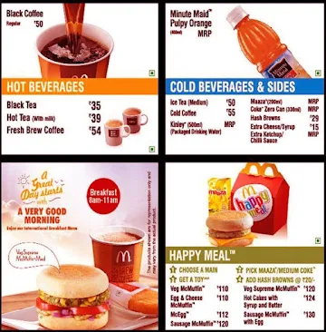 McDonald's menu 