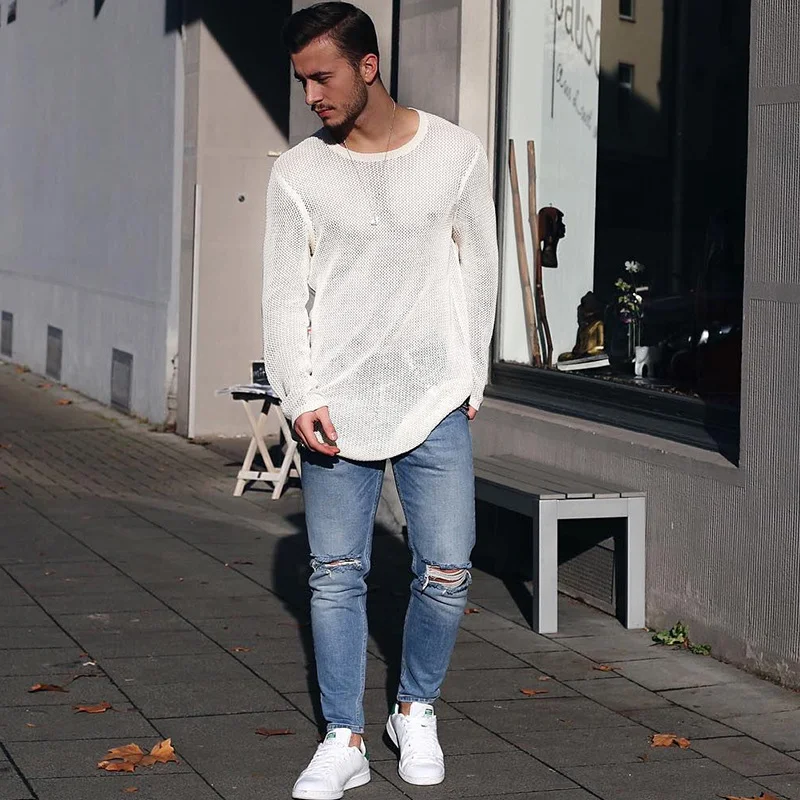 Jersey de punto de manga larga en color liso para mujer, suave y cómodo, ideal para el invierno y el otoño, perfecto para looks casuales.