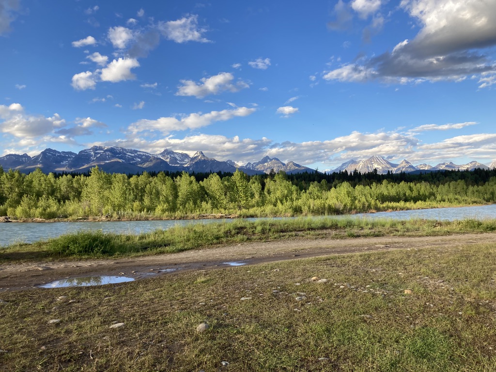 river and mountains in Glacier National Park