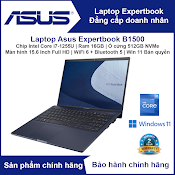 Máy Tính Xách Tay - Laptop Asus Expertbook B1500 (Chip Intel Core I7 - 1255U | Ram 16Gb | Ssd 512Gb Nvme | 15.6' Full Hd | Bảo Mật Vân Tay | Bảo Mật Tpm 2.0 | Độ Bền Chuẩn Quân Đội Us) - Hàng Chính Hãng