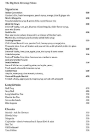 The Big Barn menu 1