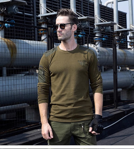 Title 4, Camouflage Tactics Vintage Cotton Mens Long-sl...