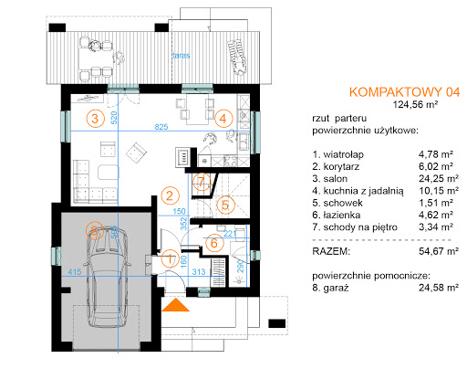 Kompaktowy 04 - Rzut parteru